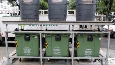 Lixeiras subterrâneas são instaladas