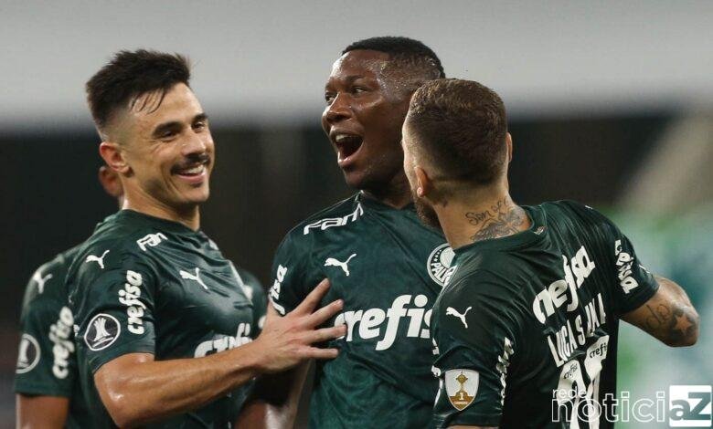 Gabriel Veron faz dois gols e Palmeiras goleia na Libertadores