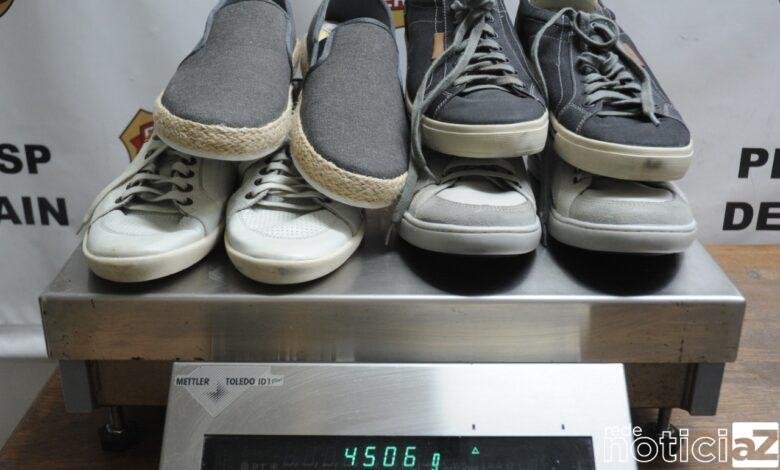 Passageiros tentam embarcar com drogas no tênis