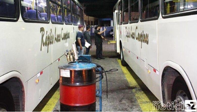 Ônibus da Rápido Luxo são higienizados