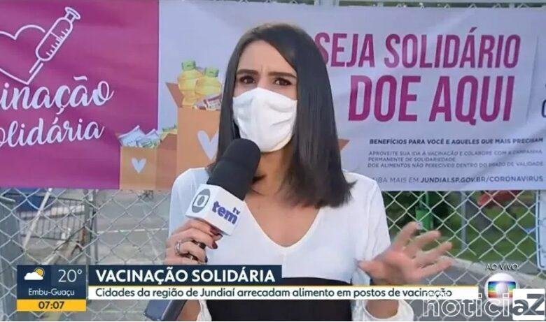 Repórter é interrompida durante link em Jundiaí