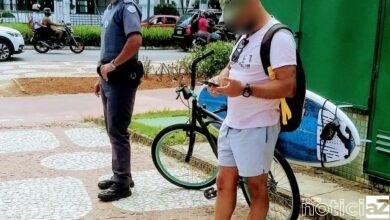 Sem máscara, capitão da PM recebe multa em Santos