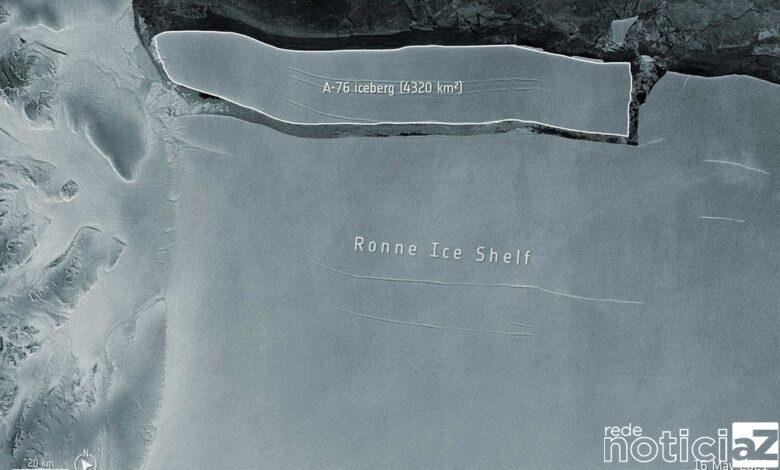 Iceberg do tamanho superior a São Paulo se desprende da Antártica