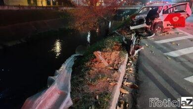 Policiais sofrem acidente durante perseguição em Jundiaí