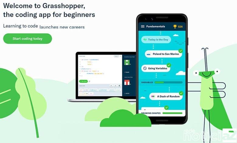 Lançado em países de língua inglesa em 2018, o aplicativo (app) Grasshopper, da Google, foi apresentado hoje (8) no Brasil. O programa, que é uma
