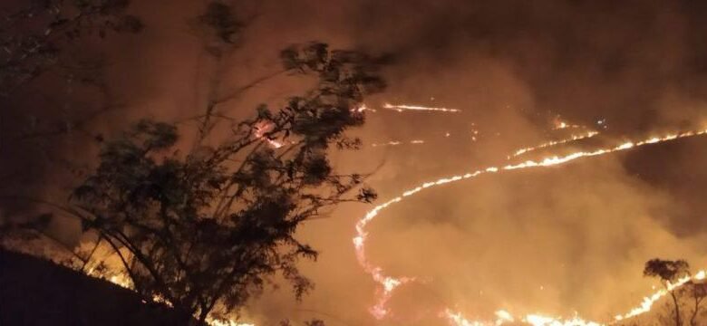 Área extensa de Campo Limpo Paulista sofre com incêndio