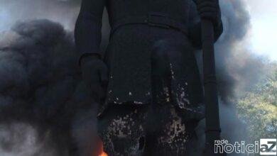 Estátua de Borba Gato é incendiada em São Paulo