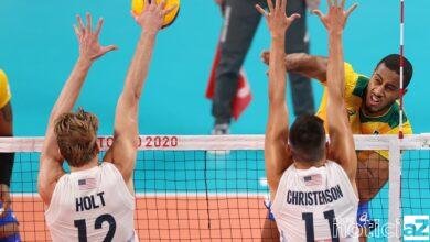 Brasil se recupera no vôlei masculino, vence os EUA e se classifica nas Olimpíadas