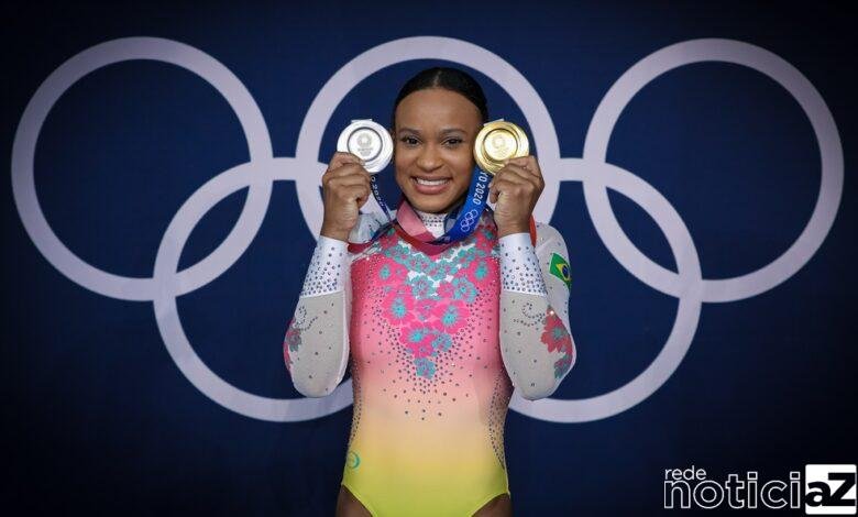 Após ouro histórico, Rebeca Andrade será a porta-bandeira na cerimônia de encerramento