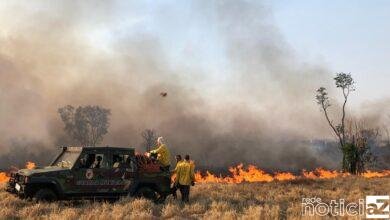 Área da Serra do Japi pega fogo