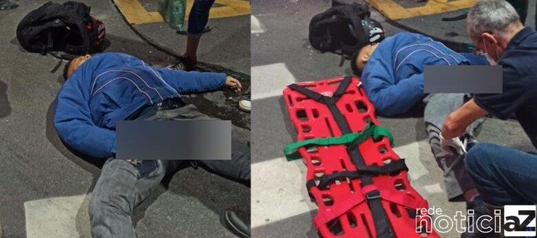 Carro atinge moto em cruzamento