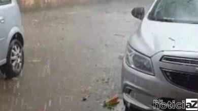 Granizo toma conta de cidade paulista em pleno verão