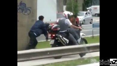 PM algema homem em moto