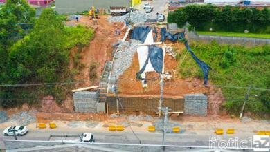 Obra em muro de Cajamar