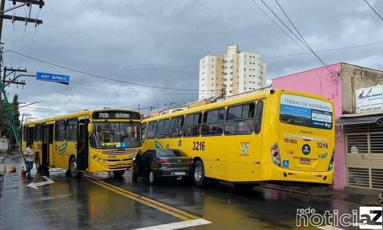 Ônibus bate de frente contra carro em Jundiaí