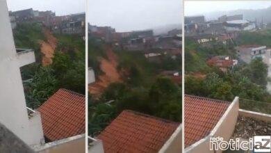 Deslizamento de terra arrasta casas e soterra moradores