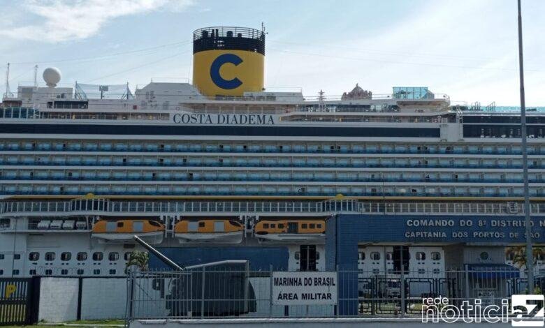 Costa Diadema atraca no Porto de Santos e cancela duas viagens