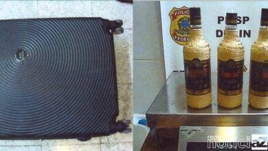 Polícia Federal apreende 4kg de cocaína escondidas em garrafas de cachaça