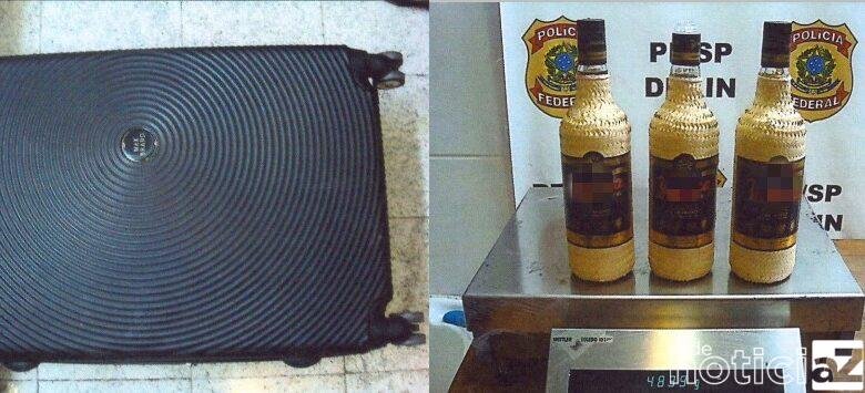 Polícia Federal apreende 4kg de cocaína escondidas em garrafas de cachaça