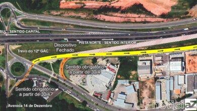 Neste sábado (30), alça de acesso da pista marginal norte – sentido interior – para a pista principal da Via Anhanguera será interditada.