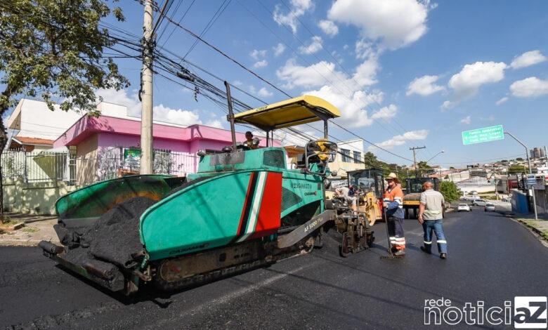 Rua Maceió, em Jundiaí, passa por obras de recapeamento