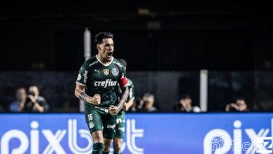 Palmeiras vence o Santos na Vila Belmiro e fica com a liderança provisória do Brasileirão