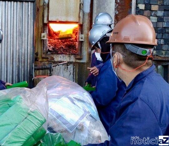 4 toneladas e meia de drogas são incineradas em Santos