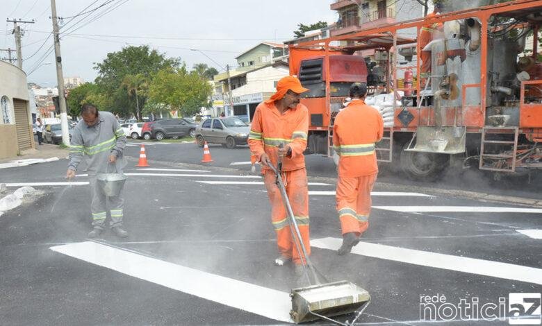 Vias de Jundiaí asfaltadas recebem sinalização