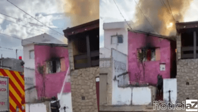 Casa pega fogo em Jundiaí