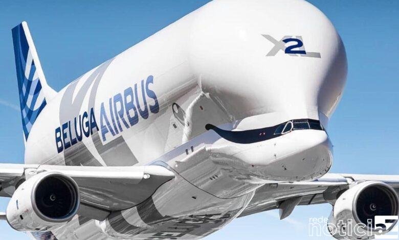 Conheça o avião Beluga que chegou ao Brasil pela primeira vez