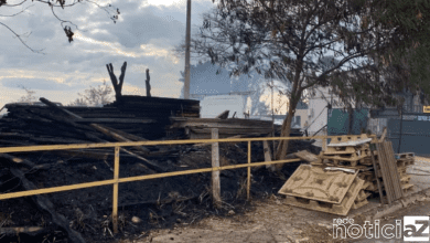 Terreno com oficina e depósito de materiais recicláveis de Jundiaí pega fogo