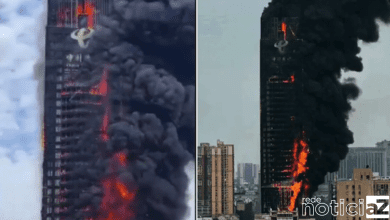 Incêndio atinge um dos maiores prédios da China