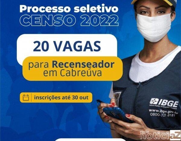 IBGE abre processo seletivo para recenseadores do Censo 202