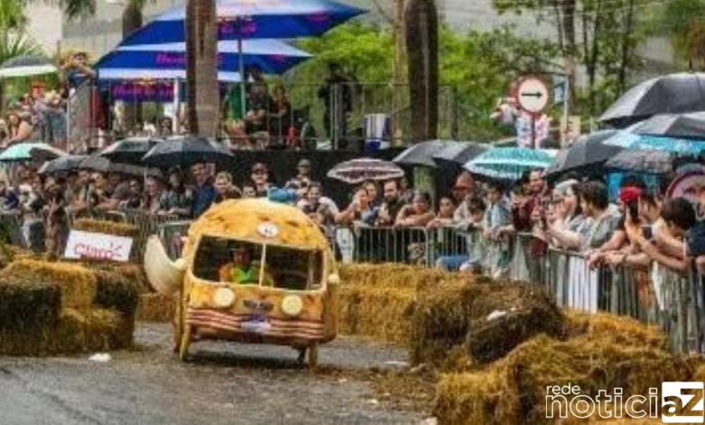 Ladeira Abaixo: Competição de carros sem motor termina com vitória de “Pão de queijo recheado”