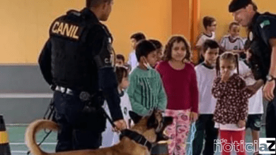 Cães da Guarda de Cabreúva encantam a criançada