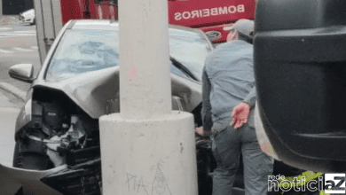 Motorista fica ferido após colidir o carro contra poste em Jundiaí