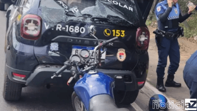 Moto atinge viatura da Guarda de Jundiaí e motociclista fica ferido