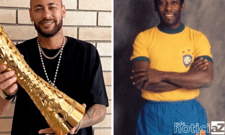 Pelé recebe homenagem da Budweiser e de Neymar com troféu "Player of The History"