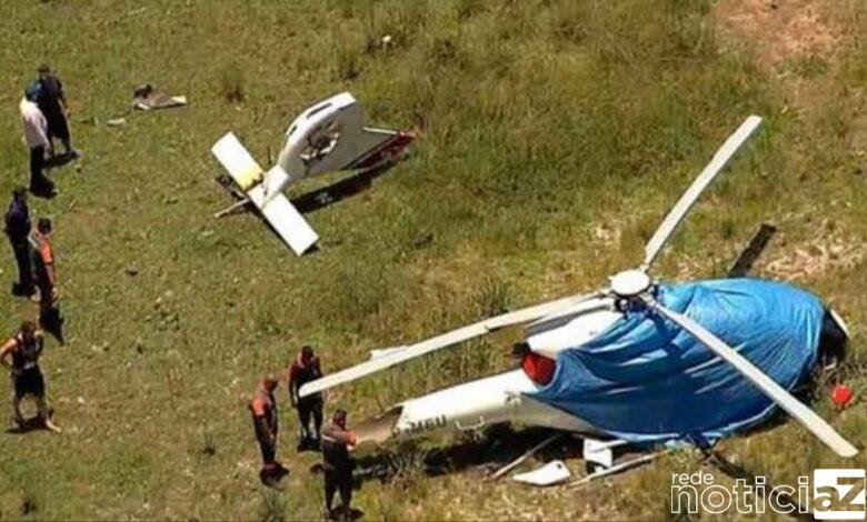 Helicóptero cai com cinco pessoas a bordo