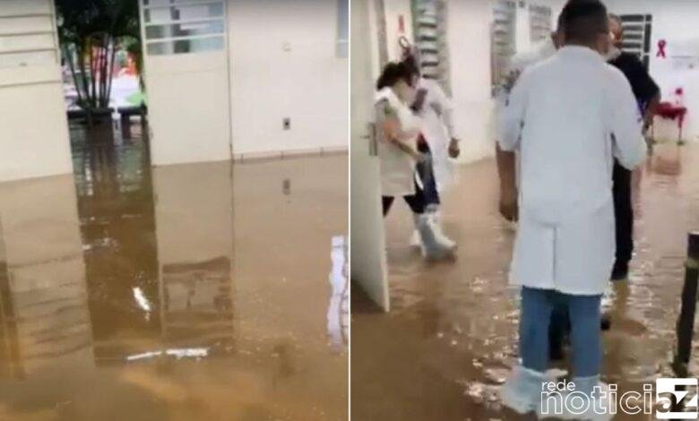 UBS de Jundiaí fica alagada depois de forte chuva