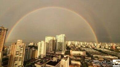 Tipo raro de arco-íris encanta os moradores do Litoral