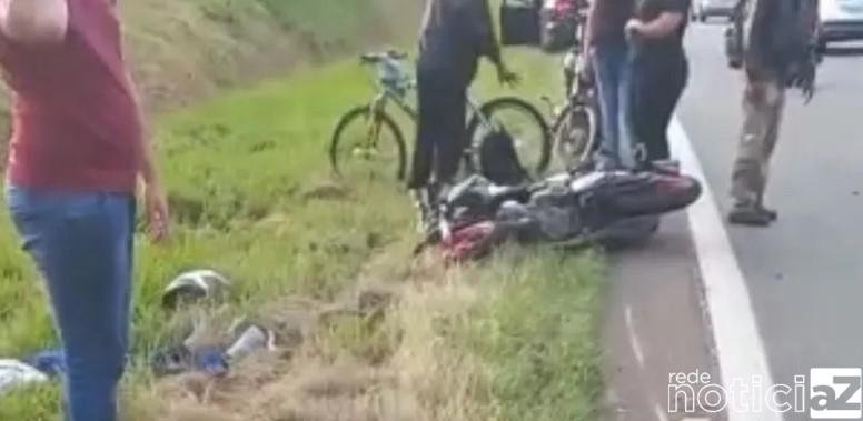 Bicicleta e moto batem em rodovia de Jundiaí