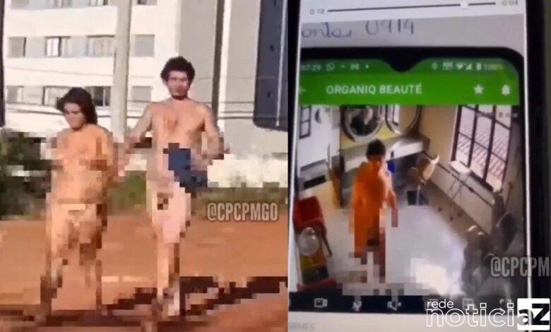 VÍDEO - Casal pelado invade salão de beleza e vandalizam local