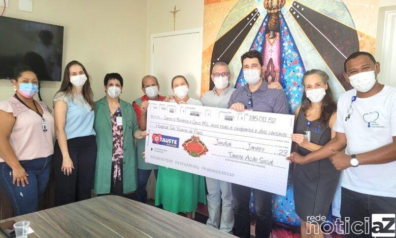 HSV recebe valor arrecadado pelo Tauste Supermercados durante campanha natalina