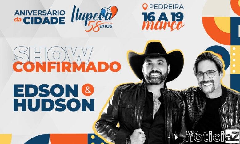 Prefeitura de Itupeva confirma show de aniversário da cidade com Edson & Hudson