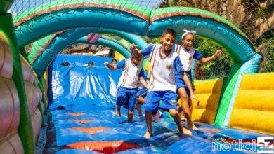 Criançada curte as atrações do aniversário de Itupeva