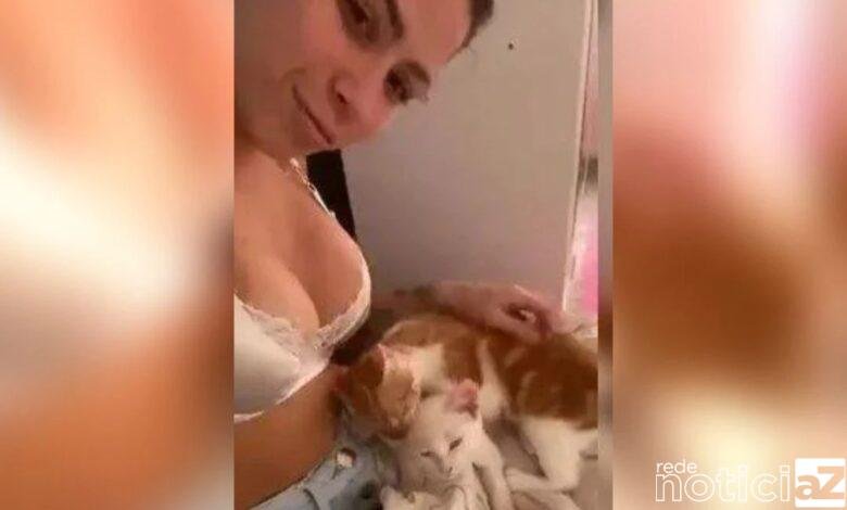 VÍDEO - MC Pipokinha aparece "amamentando" gato e pode ser presa
