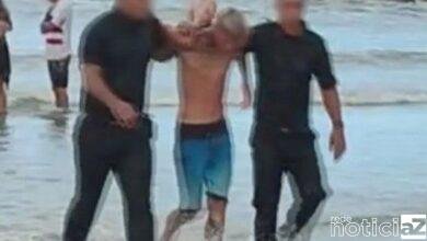 VÍDEO - Bandido é capturado ao tentar fugir pelo mar em SP, após roubo e agressão