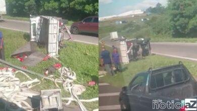 Uma pessoa fica ferida após colisão de caminhões em Jundiaí