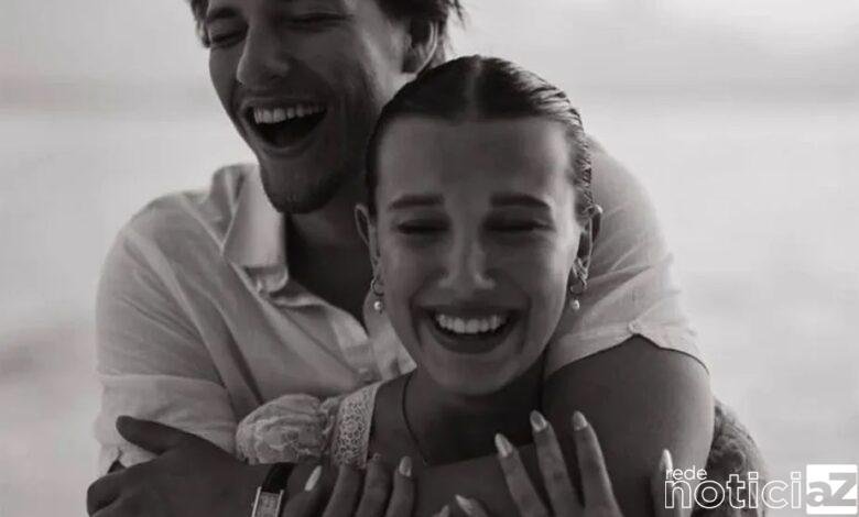 Aos 19 anos atriz fica noiva de filho de astro do Rock Internacional